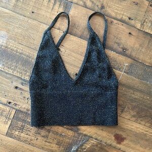 Free People New Black Glittery Women's bralette